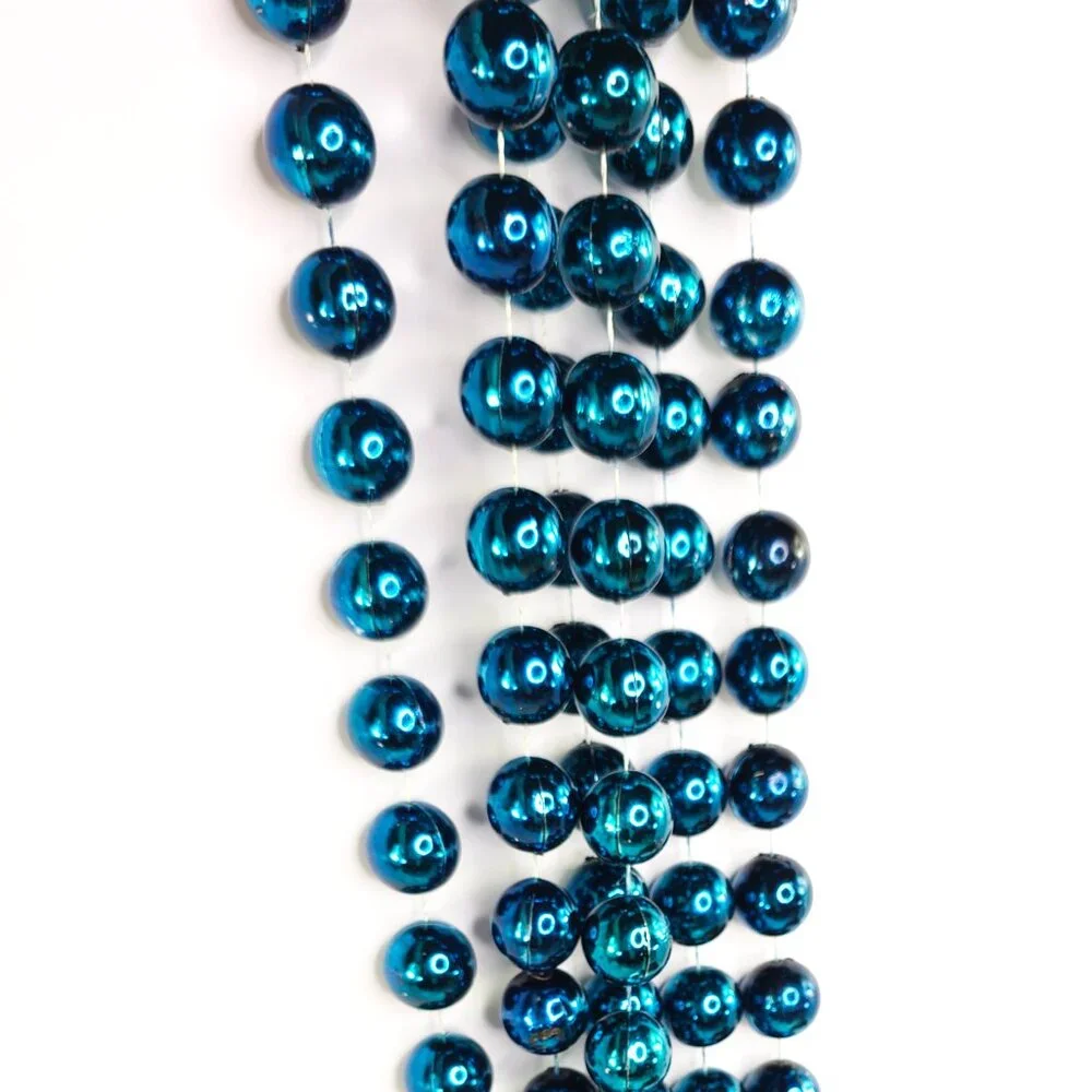 Vintage Holiday Blue Plastic Beaded Garland Set